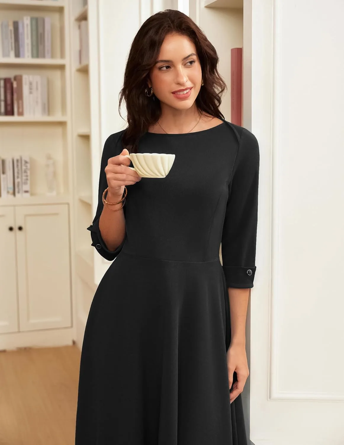 midi dress boat neck 7