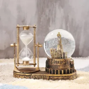 music snow globe hourglass 1