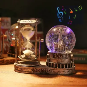 music snow globe hourglass 2
