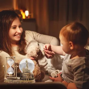 music snow globe hourglass 4