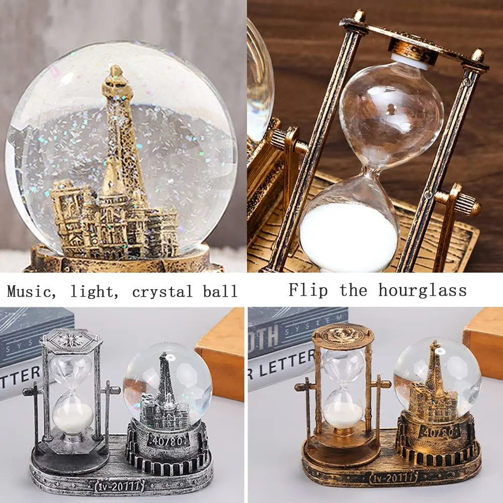 music snow globe hourglass 5