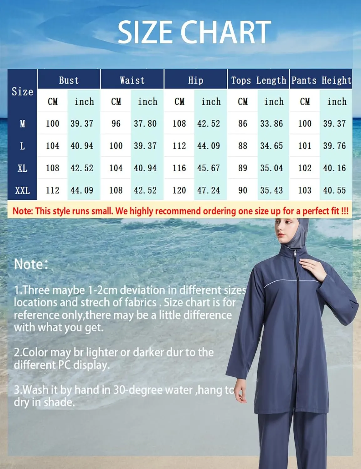 muslim swimsuit women sleeve 6