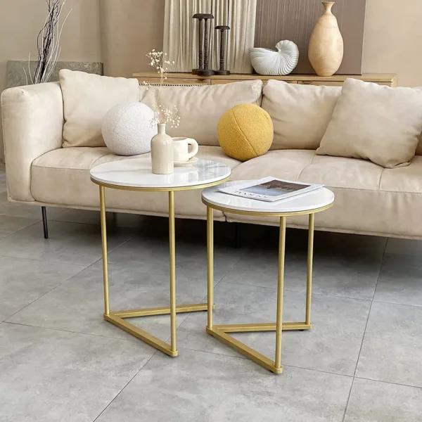 nesting table white marble 2