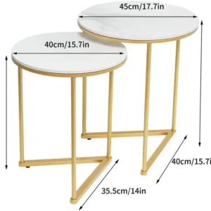 nesting table white marble 3