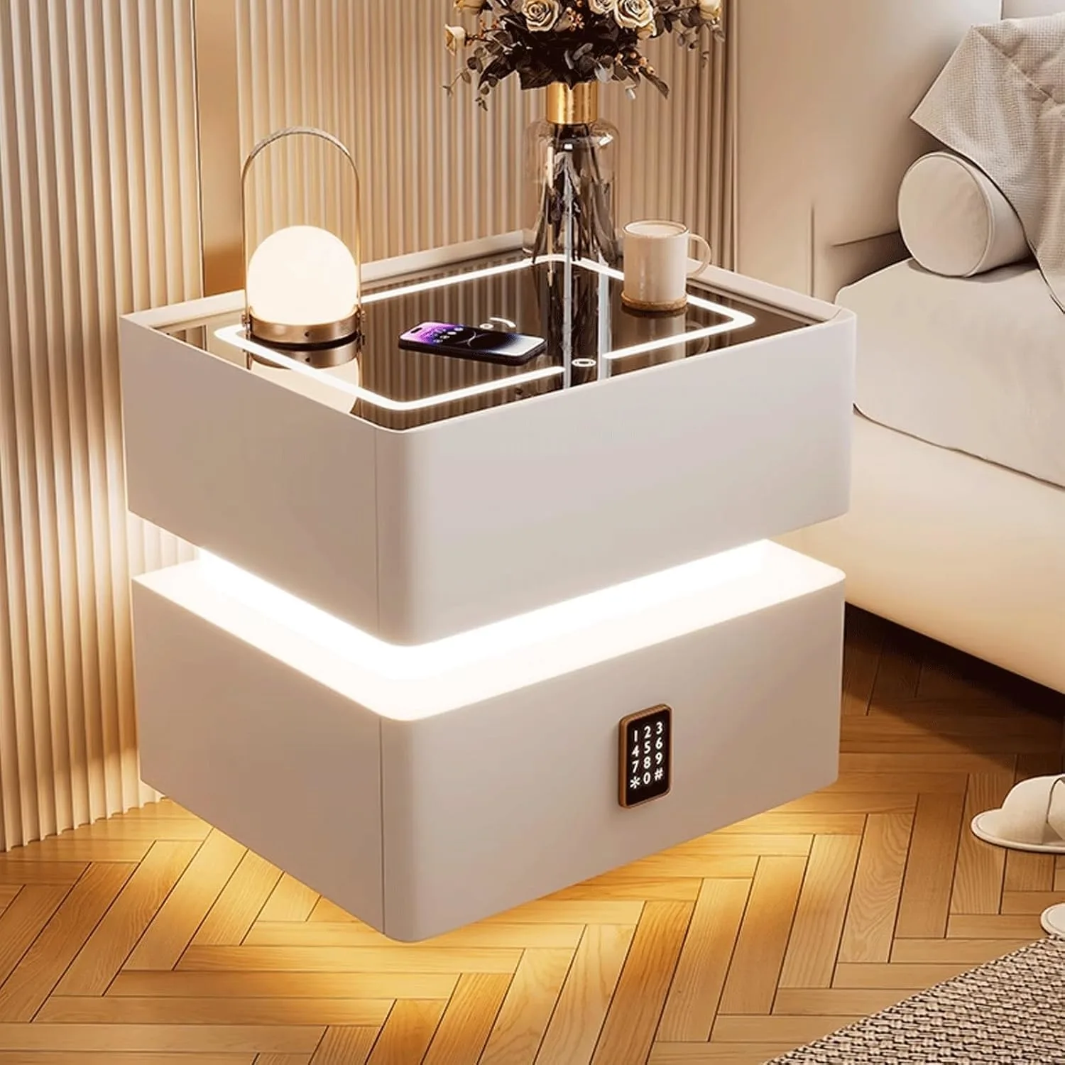 nightstand charging station lock 1