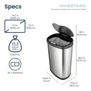 ninestars touchless trash can 5