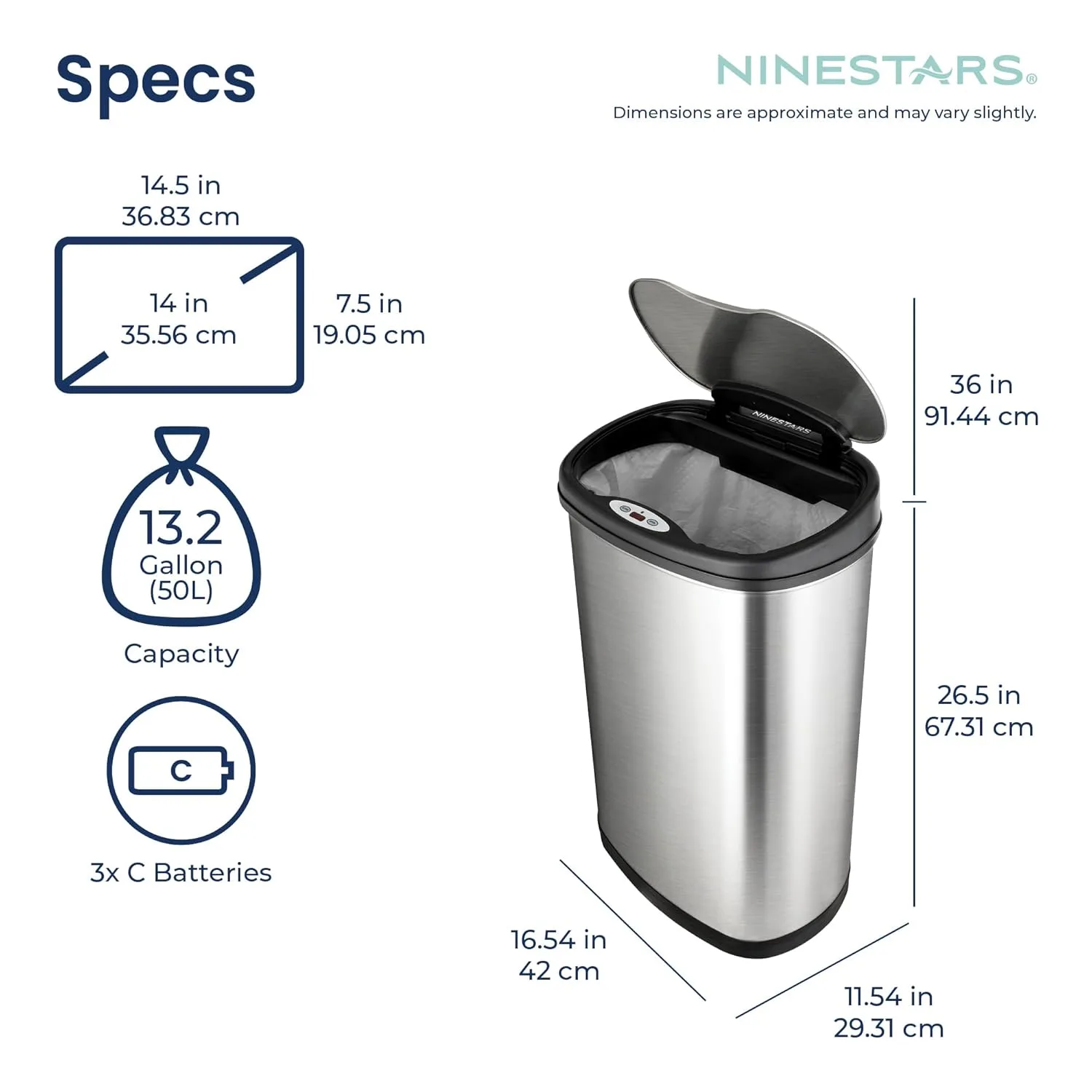 ninestars touchless trash can 5