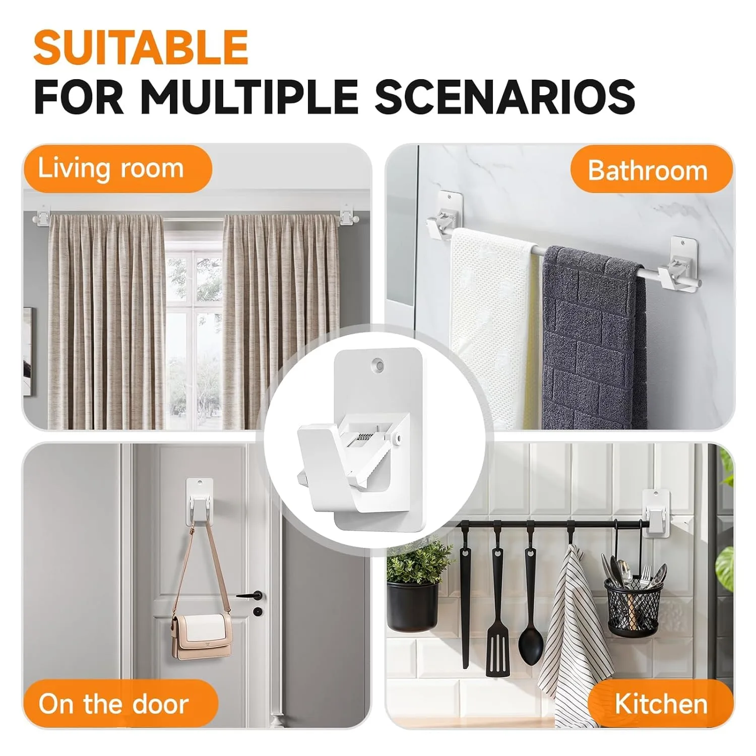 no drill curtain holder 4