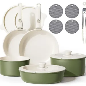 nonstick cookware set stackable 1