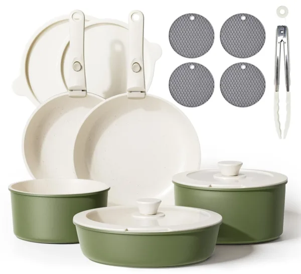 nonstick cookware set stackable 1