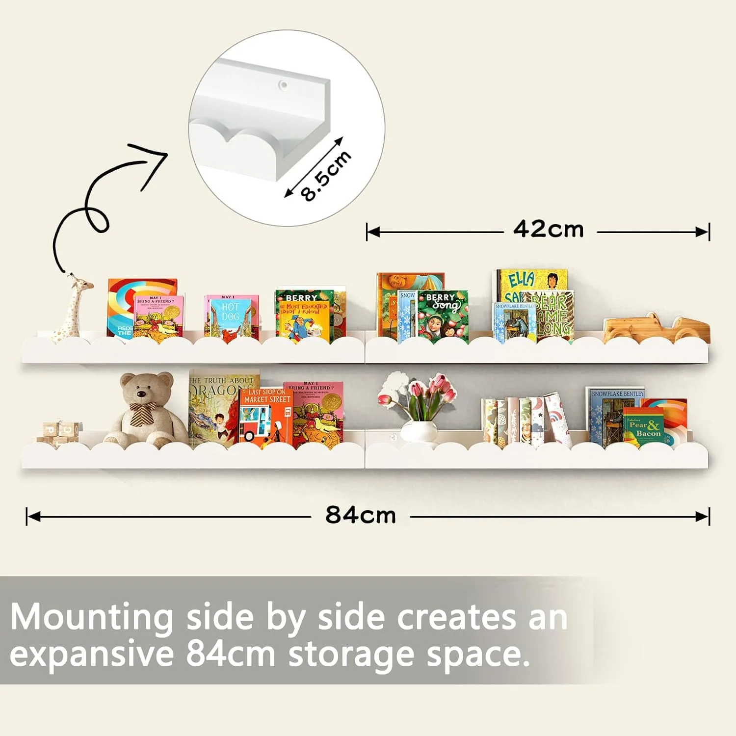 nursery bookshelves white kids 3