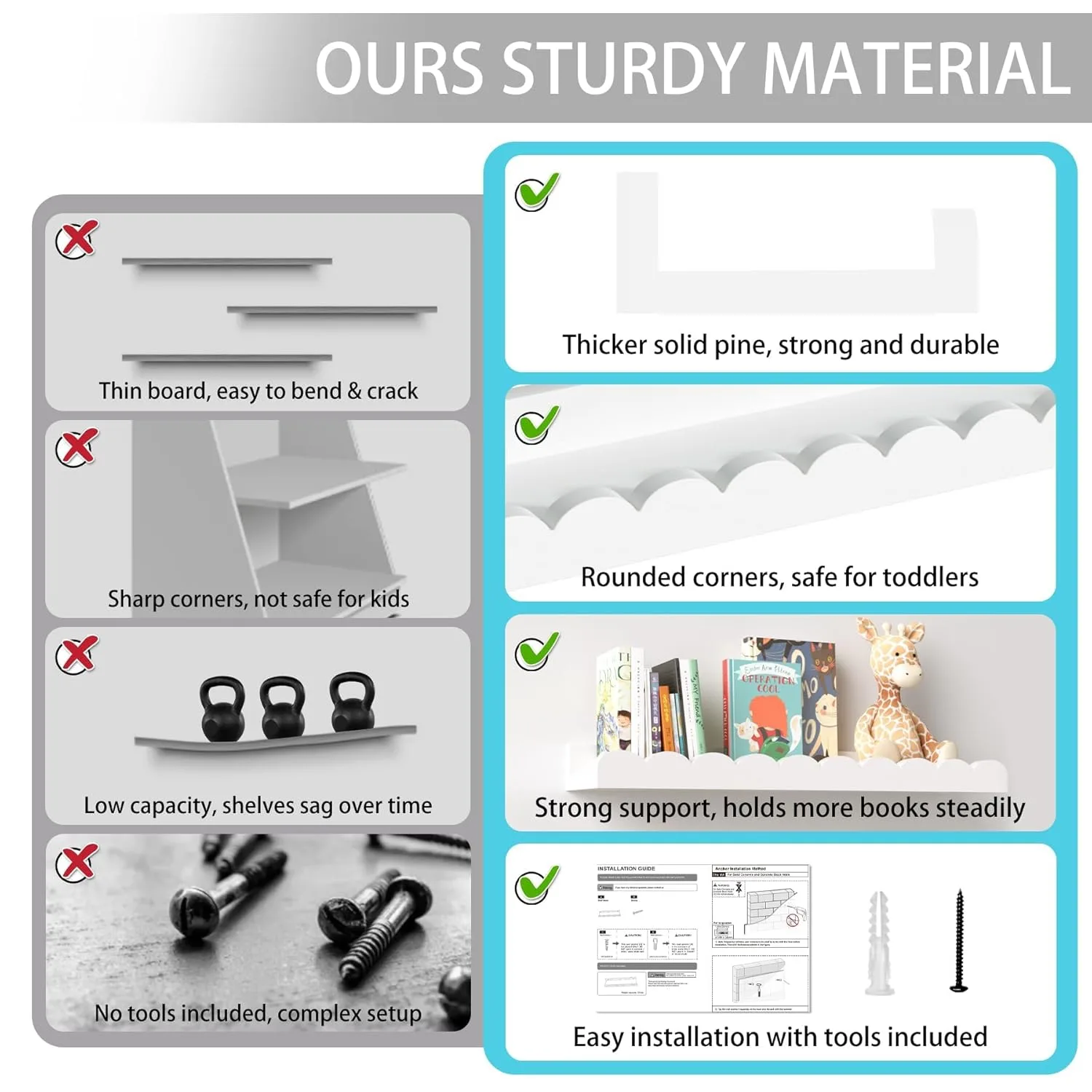 nursery bookshelves white kids 6