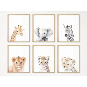 nursery wall art safari 1