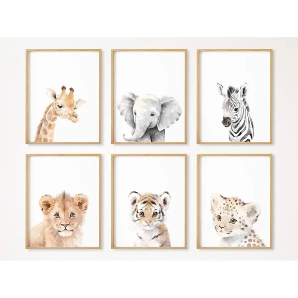 nursery wall art safari 1