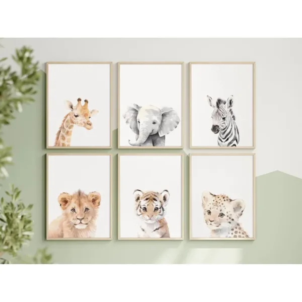 nursery wall art safari 6