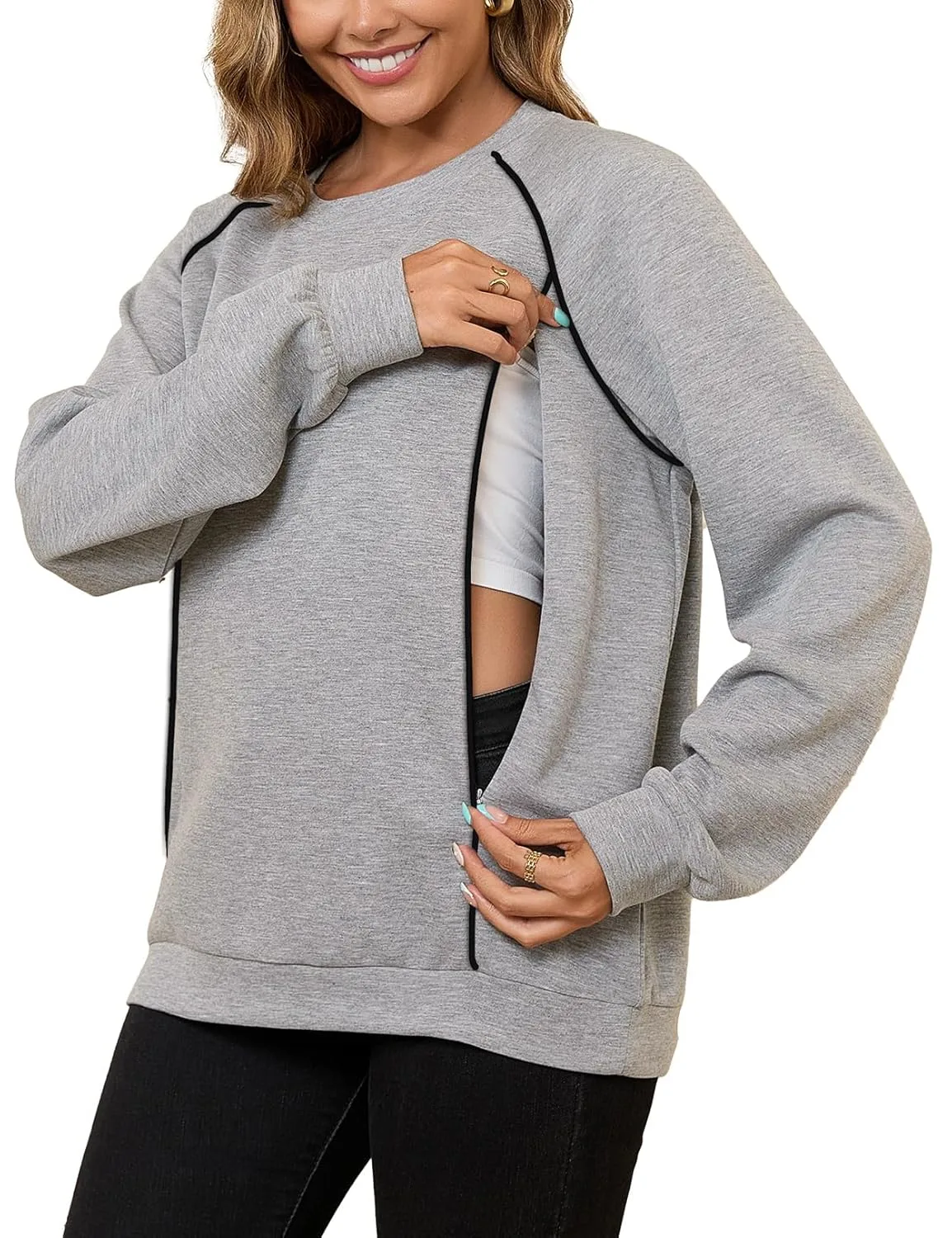 nursing sweatshirt breastfeeding maternity 7