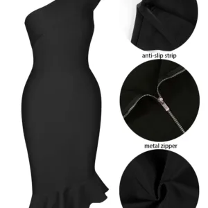 one shoulder bodycon dress 4