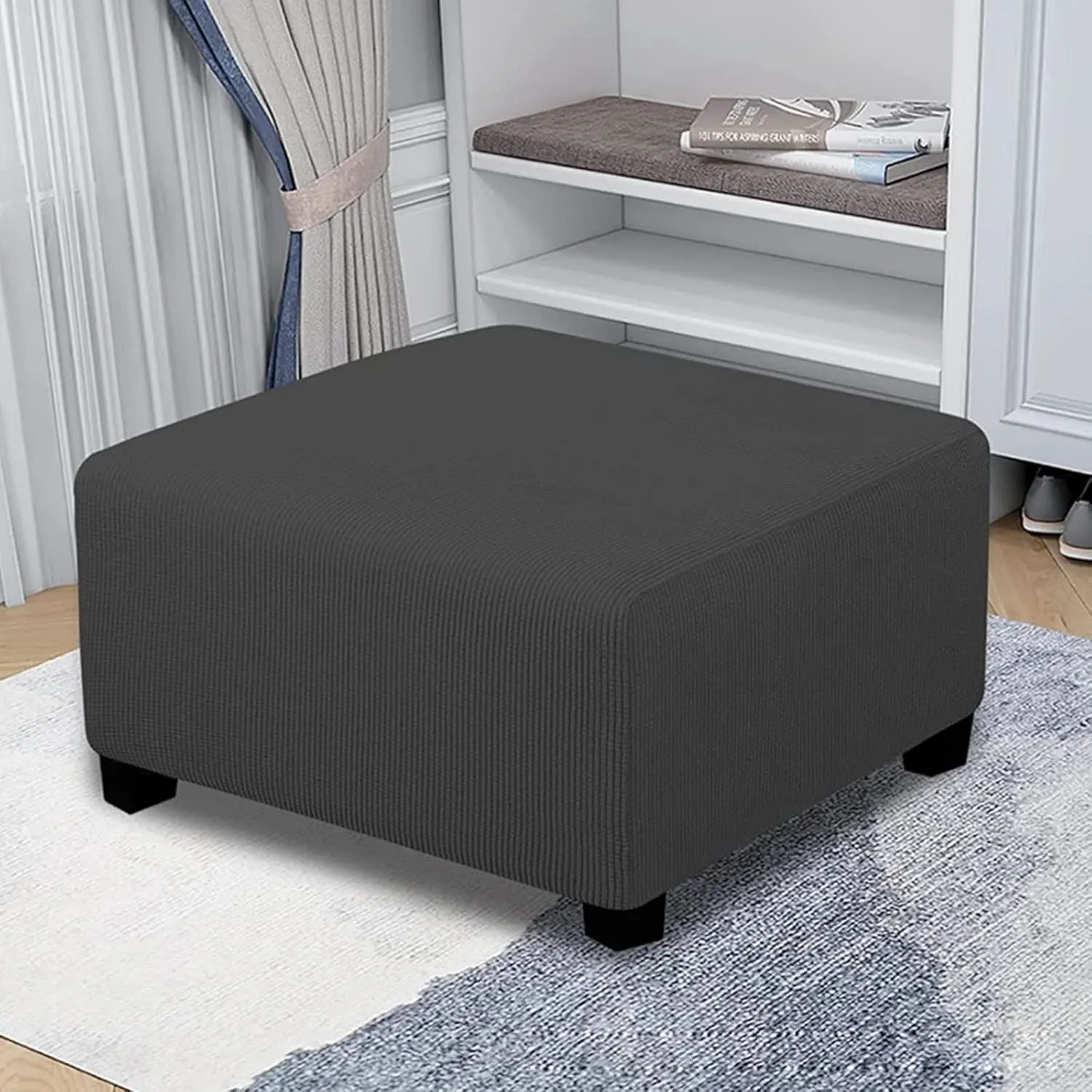 ottoman cover stretch footstool 2