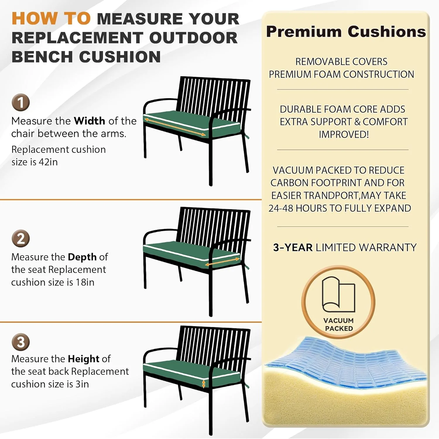 outdoor bench cushion olefin 4