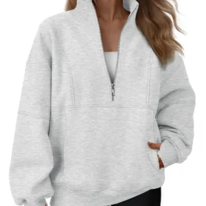 oversized half zip sweatshirt 1
