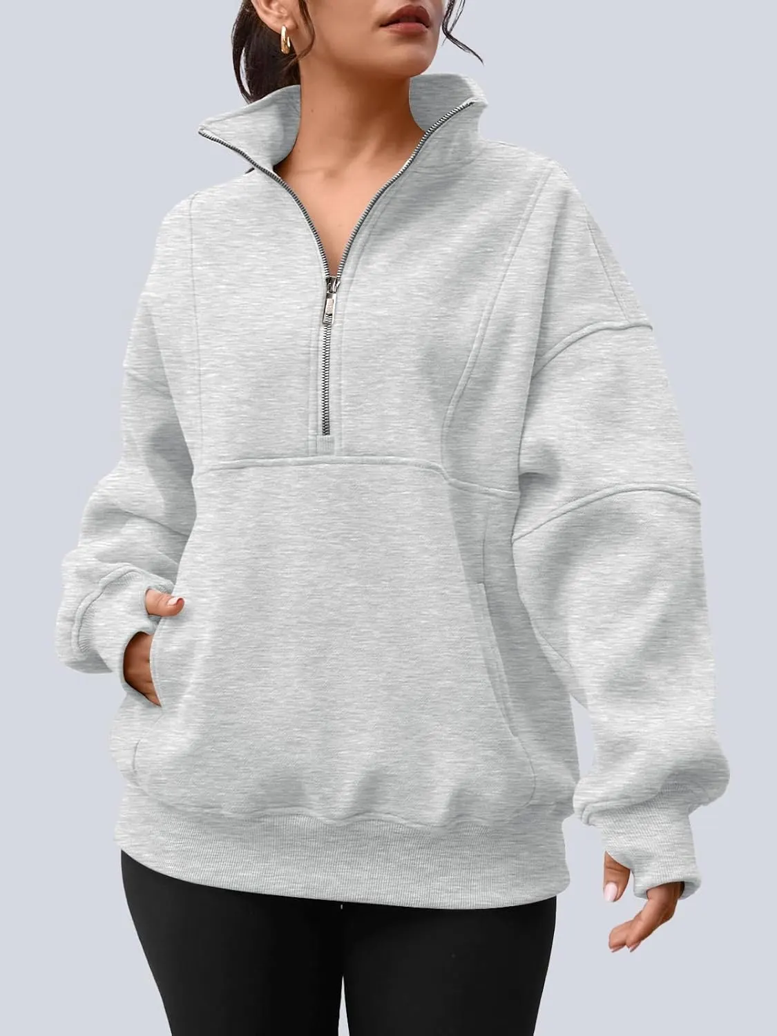 oversized half zip sweatshirt 4