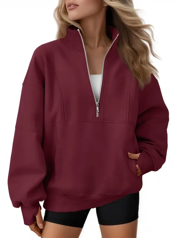 oversized half zip sweatshirt 7