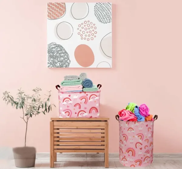 pink laundry basket 2