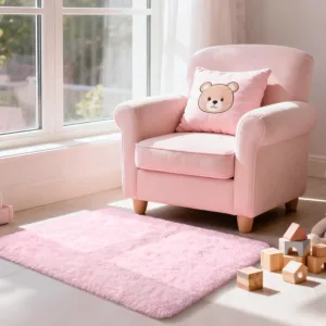 pink shaggy area rug 2