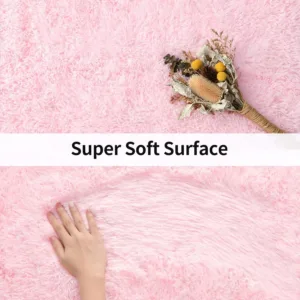 pink shaggy area rug 4
