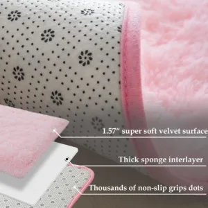 pink shaggy area rug 5