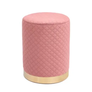 pink velvet ottoman stool 1