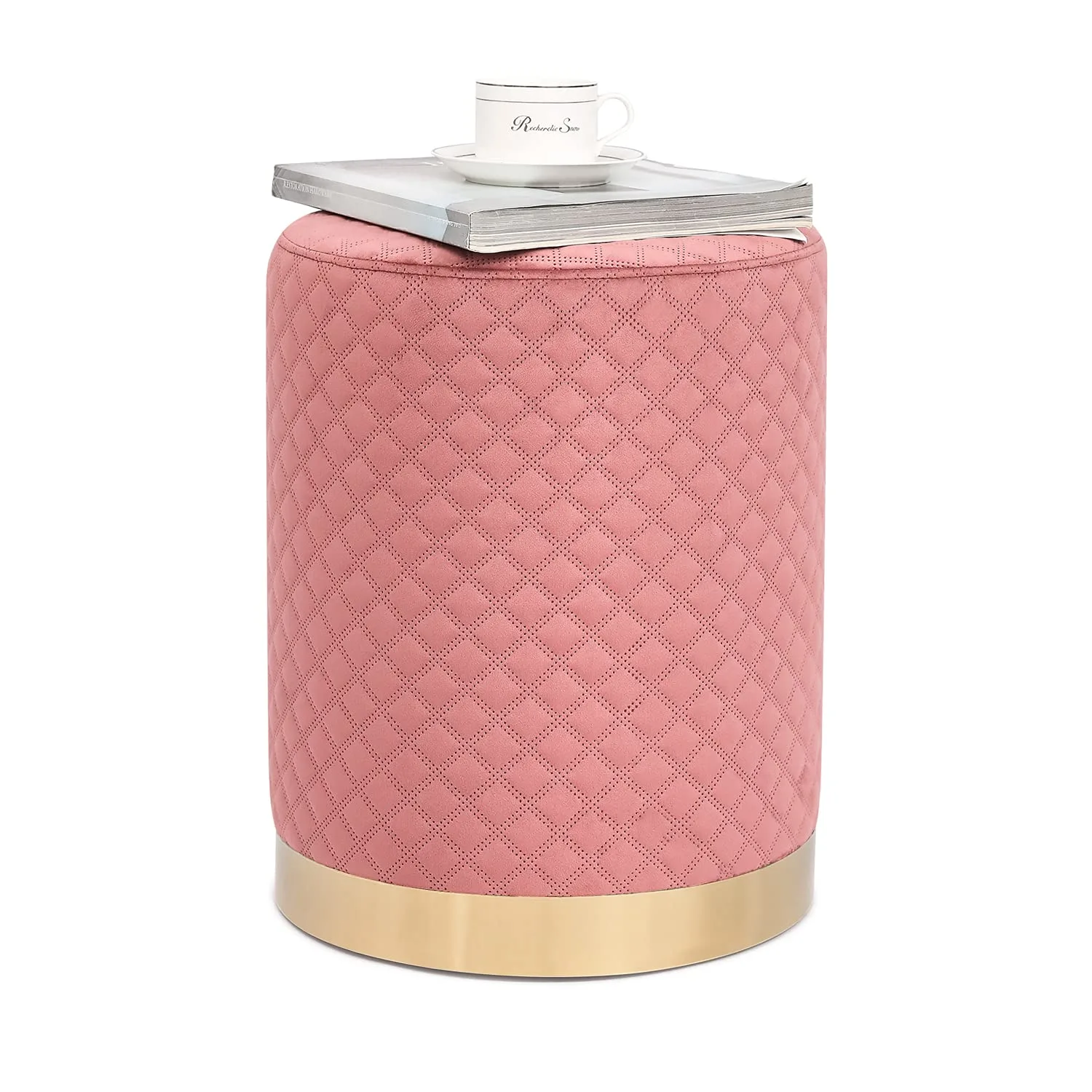 pink velvet ottoman stool 6