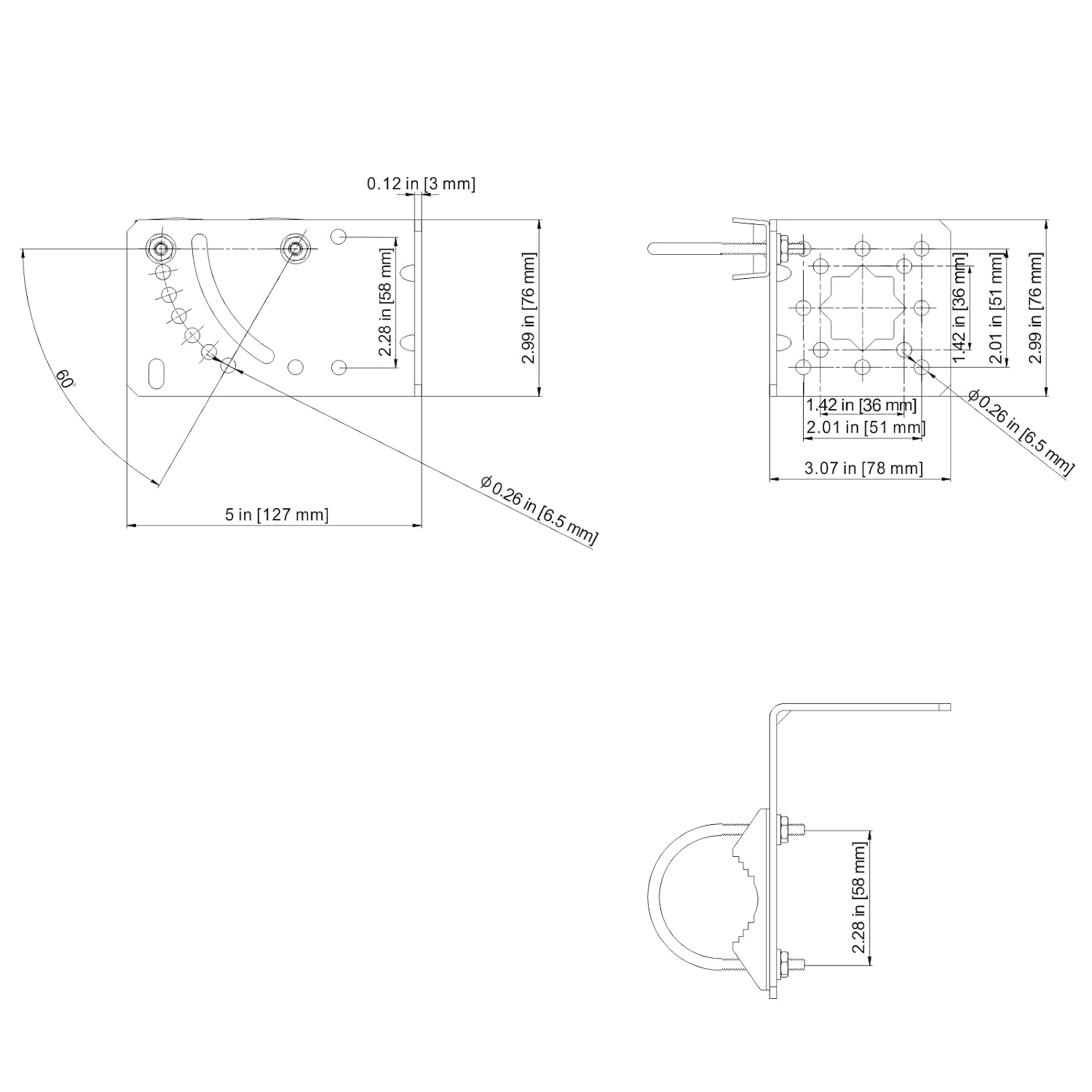pole mount bracket wall 5
