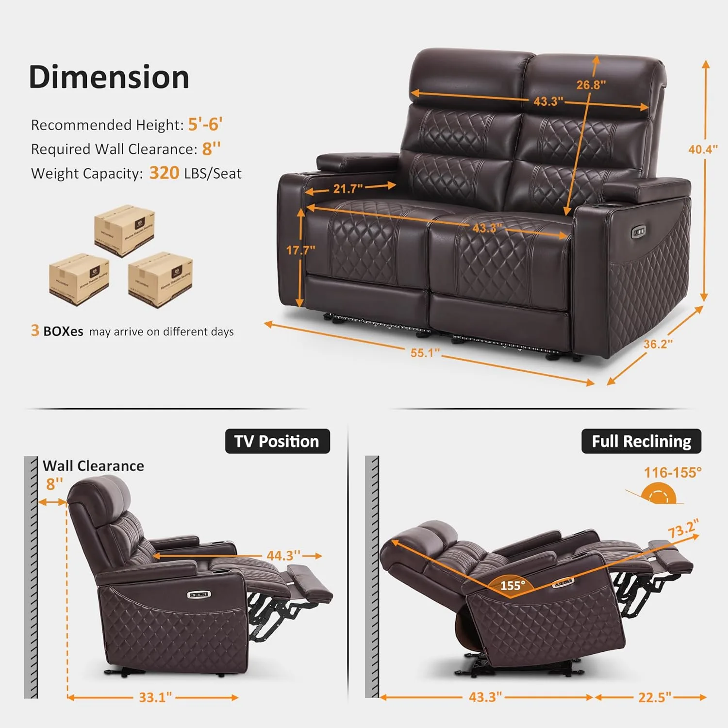 power loveseat recliner 3
