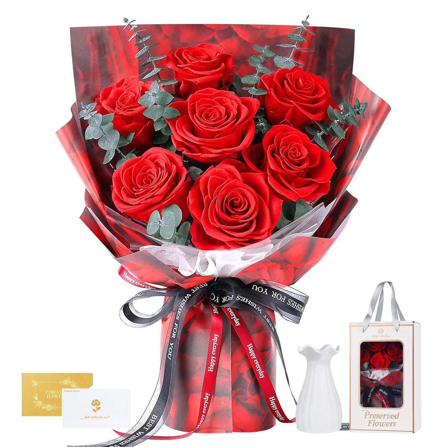 preserved roses bouquet red 1