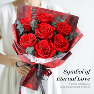 preserved roses bouquet red 2