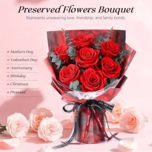 preserved roses bouquet red 3