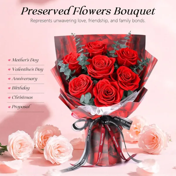 preserved roses bouquet red 3