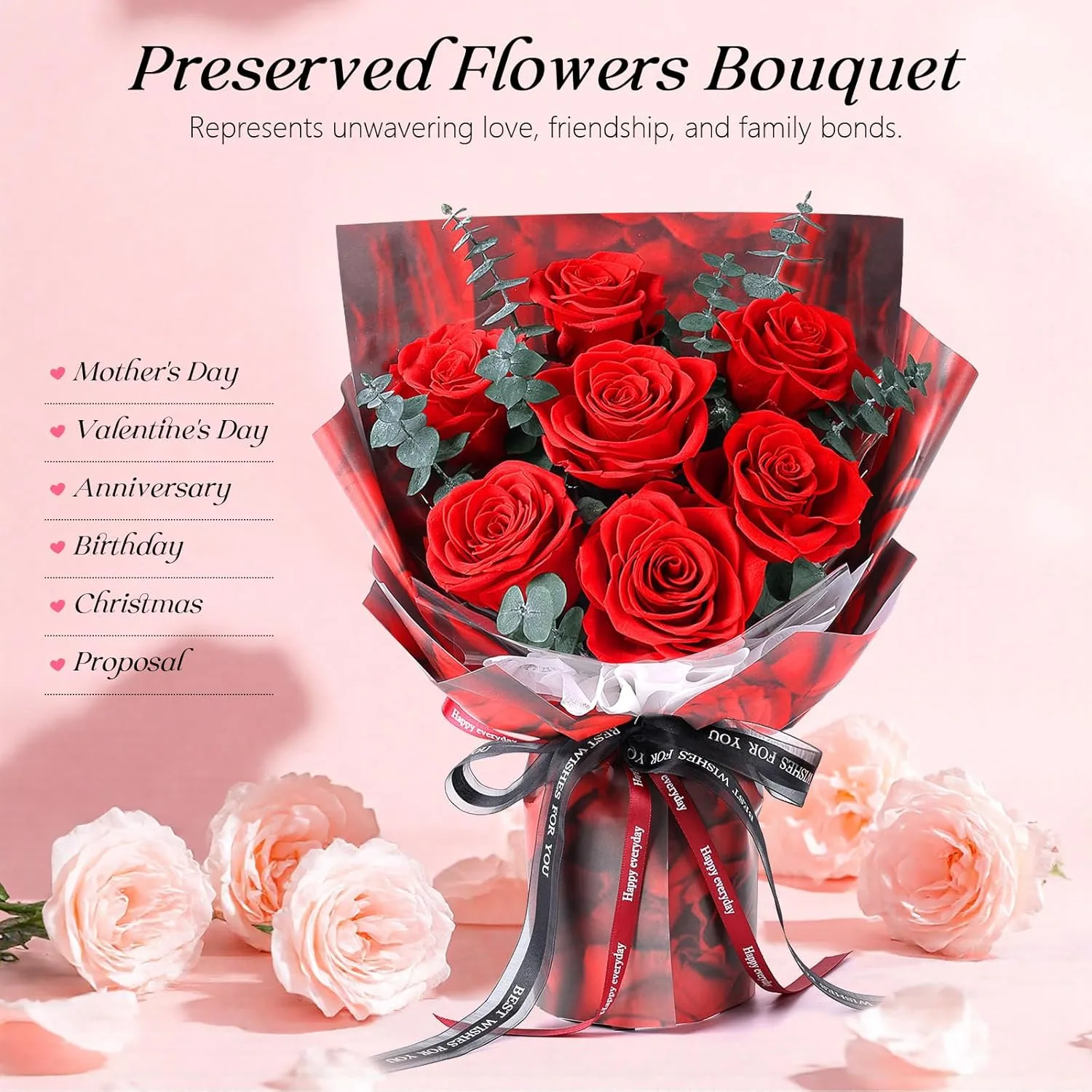 preserved roses bouquet red 3