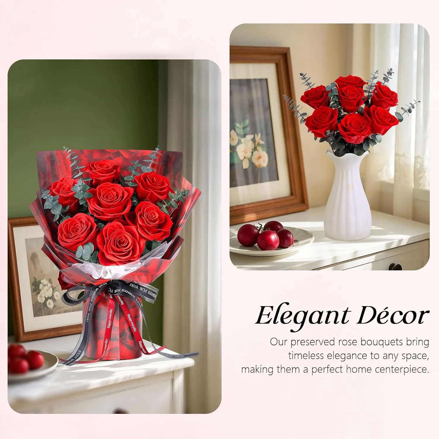 preserved roses bouquet red 5