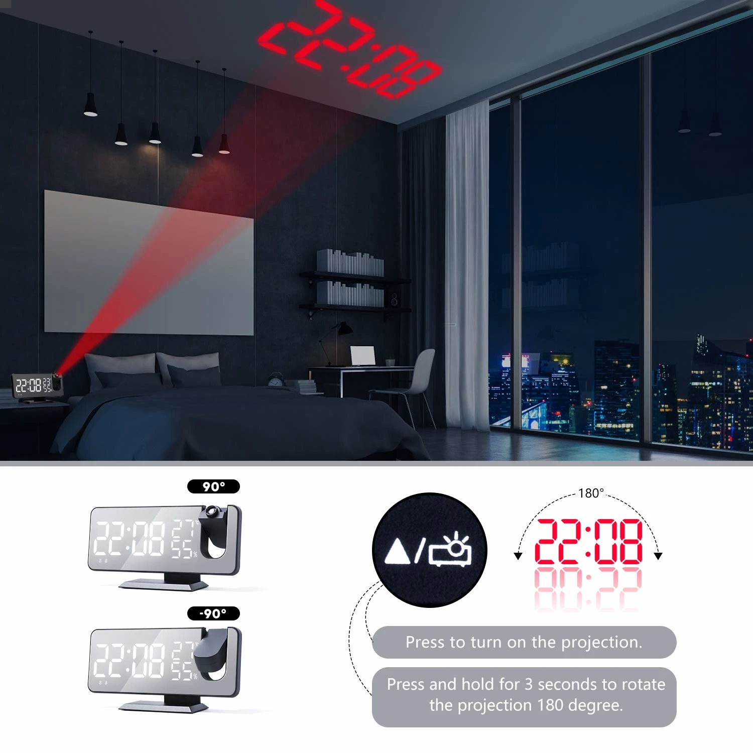 projection alarm clock 7