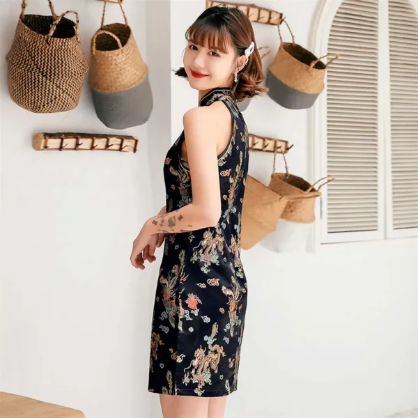 qipao dress floral 2