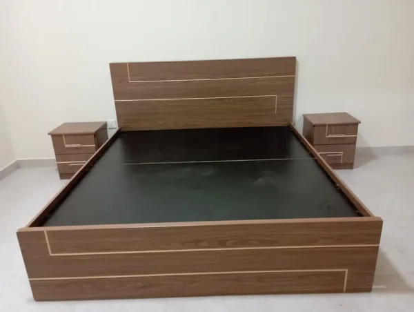 queen bed frame nightstands 3