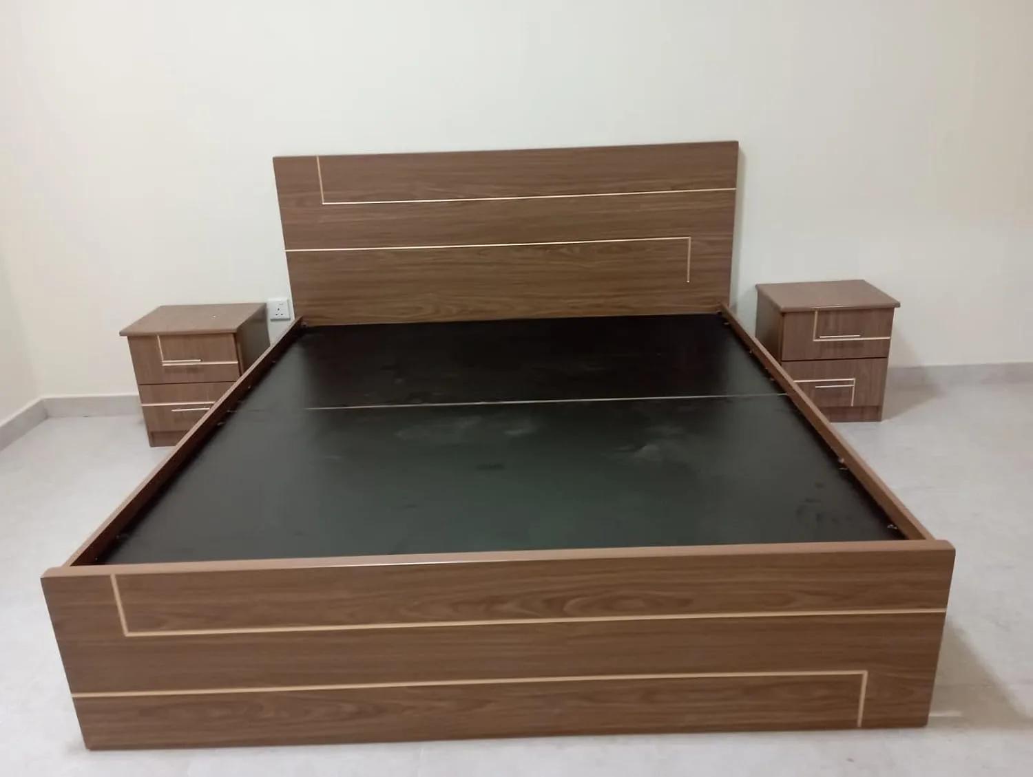 queen bed frame nightstands 3