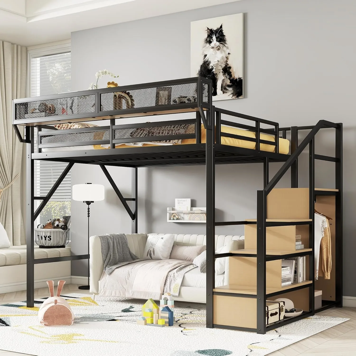 queen loft bed 1