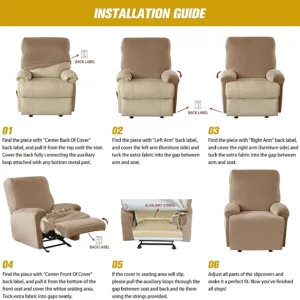 recliner cover velvet stretch 4