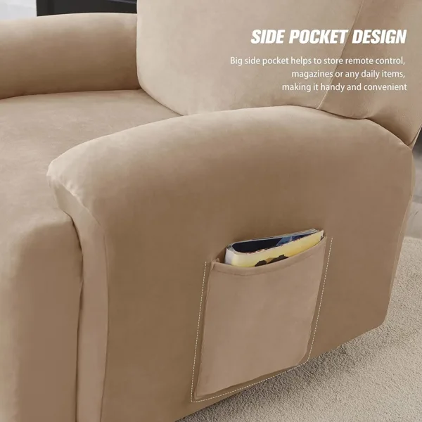 recliner cover velvet stretch 5