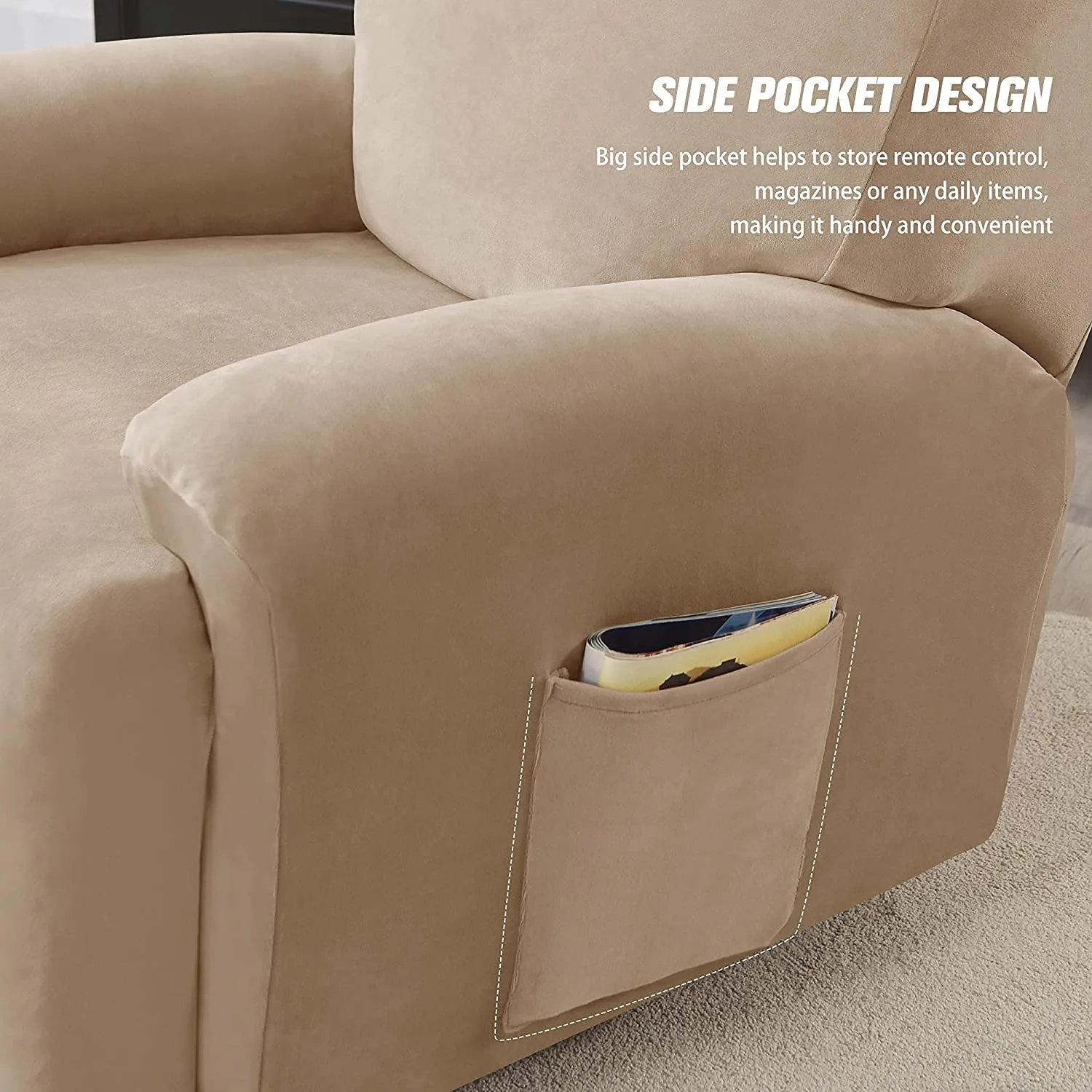 recliner cover velvet stretch 5