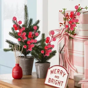 red berry christmas stems 6