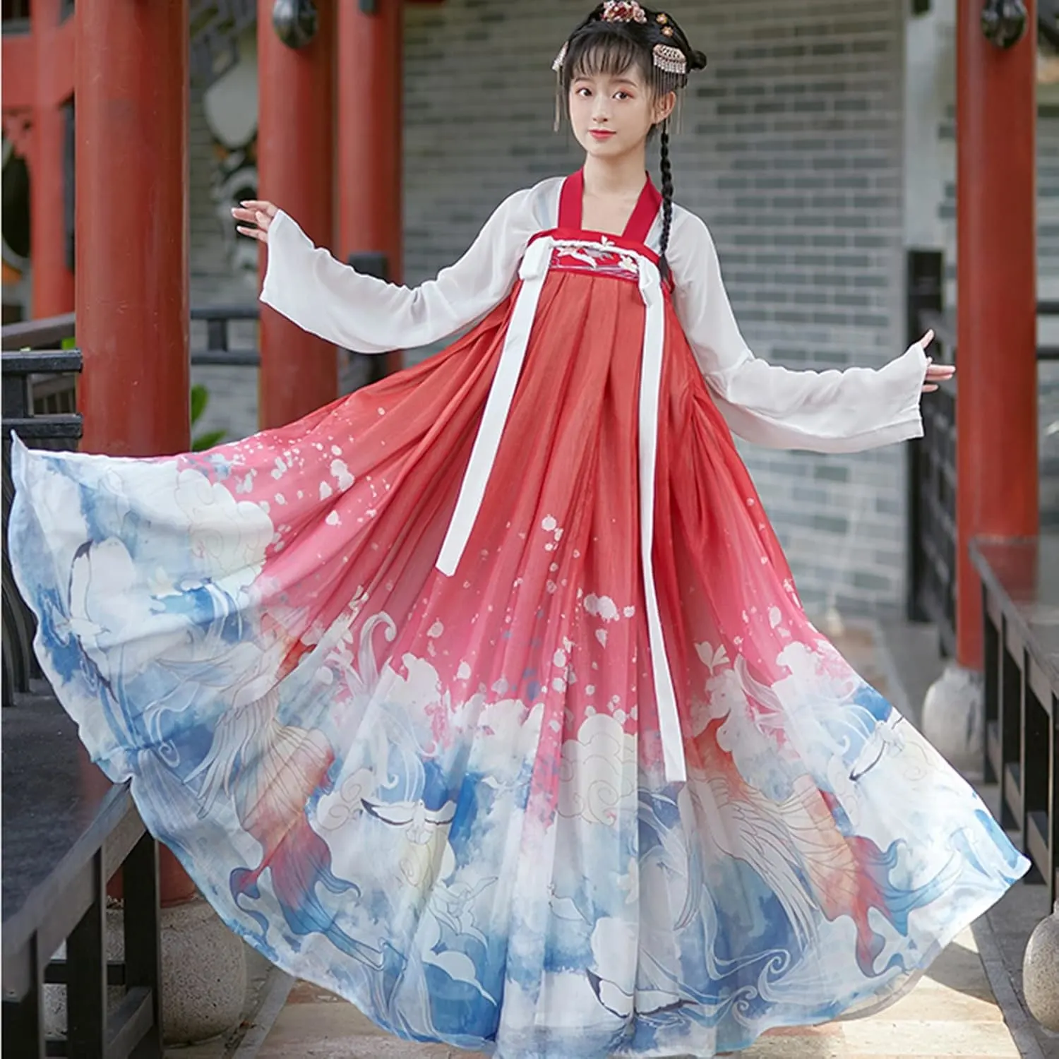 red hanfu dress 3